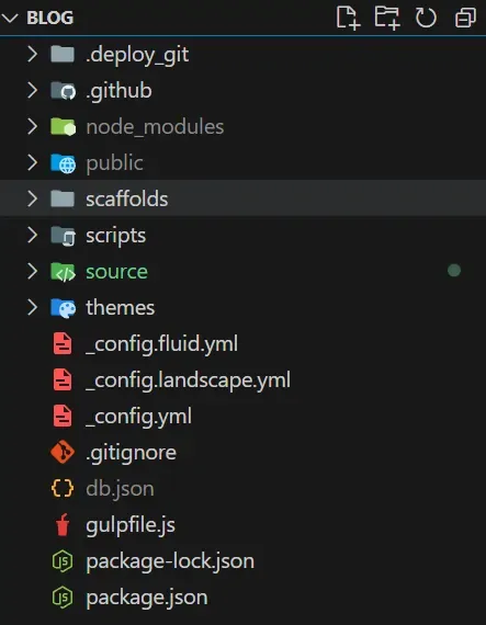 VSCode 资源管理器截图:Material Icon Theme 为各类文件与文件夹显示彩色图标。